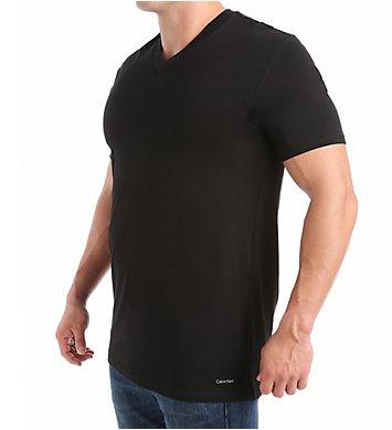 BIG AND TALL COTTON CLASSICS V NECK TEE 2 PACK NB1105 - BLACK