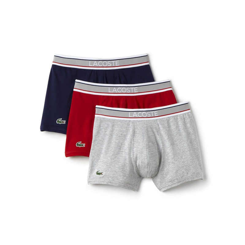 LACOSTE MEN'S 3-PACK SIGNATURE COTTON STRETCH TRUNK