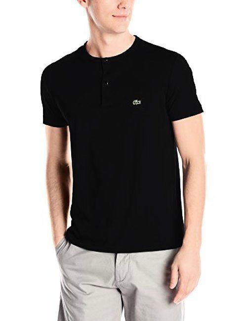 LACOSTE MEN'S SHORT SLEEVE HENLEY JERSEY PIMA REGULAR FIT T-SHIRT