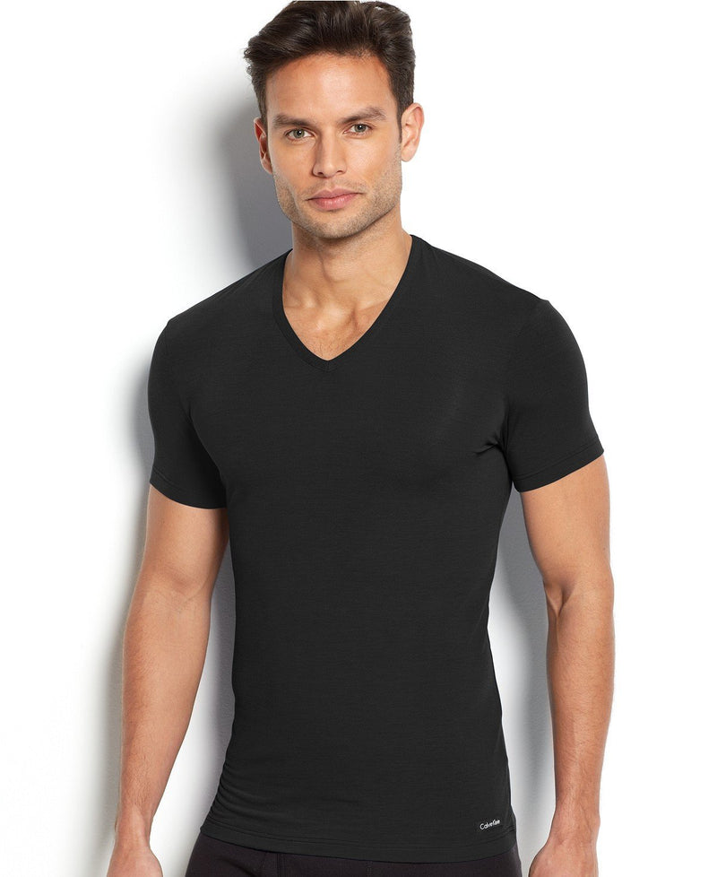 BODY MODAL -SLEEP/LOUNGE S/S V NECK TEE U5563 - BLACK