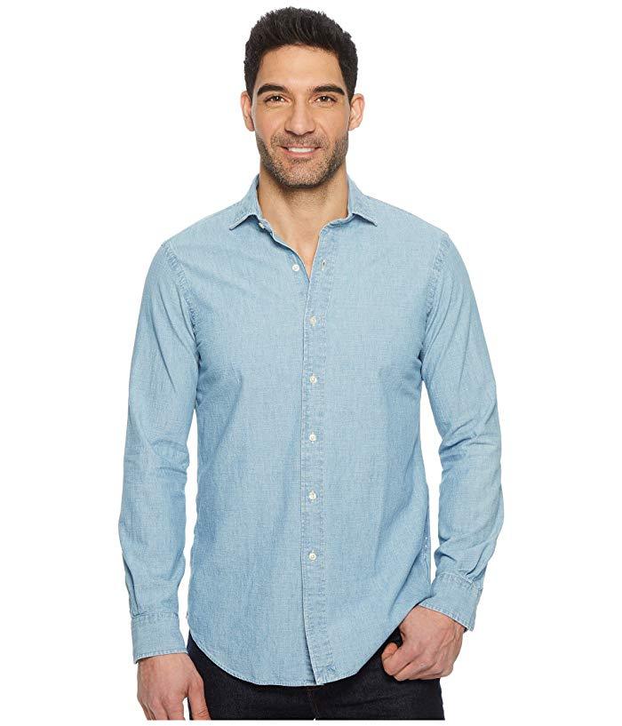 POLO RALPH LAUREN DENIM & CHAMBRAY SPORT SHIRT - CHAMBRAY