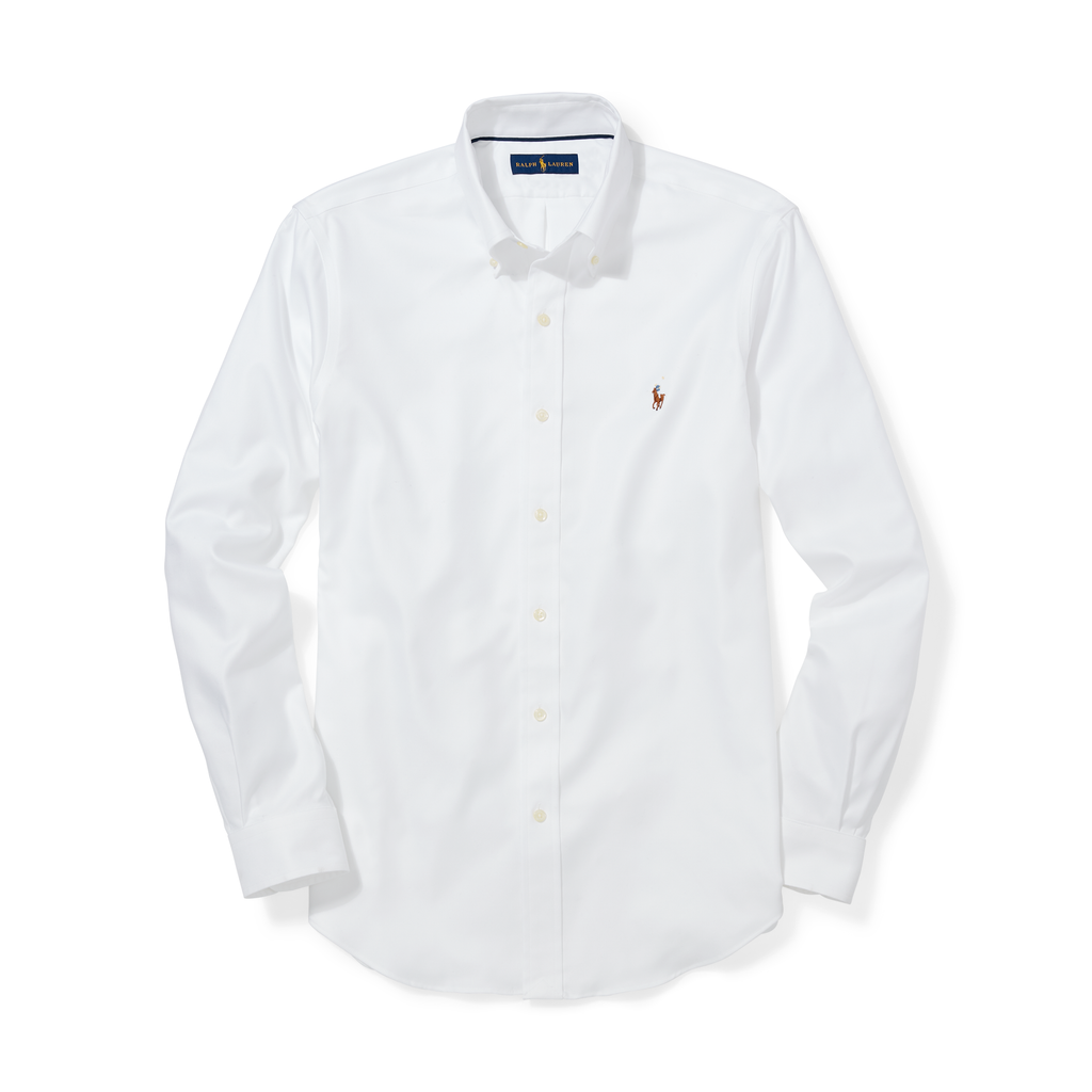RALPH LAUREN POLO OXFORD SPORT SHIRT - WHITE