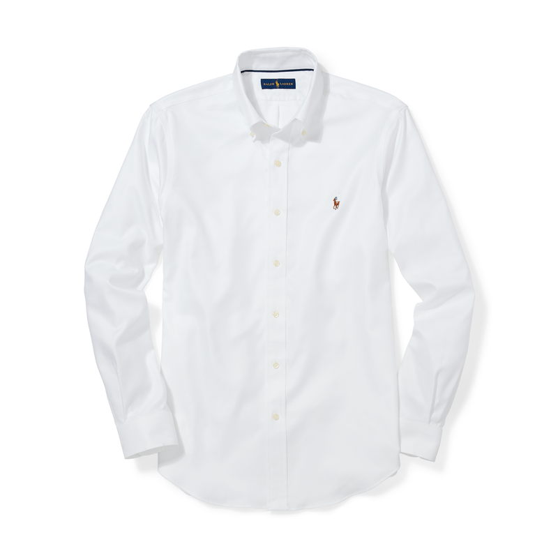 RALPH LAUREN POLO OXFORD SPORT SHIRT - WHITE