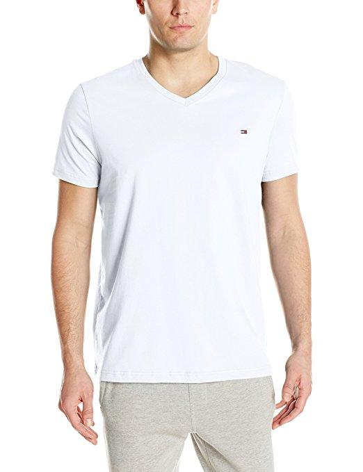 Tommy Hilfiger Men's Core Flag V-Neck Tee - White 