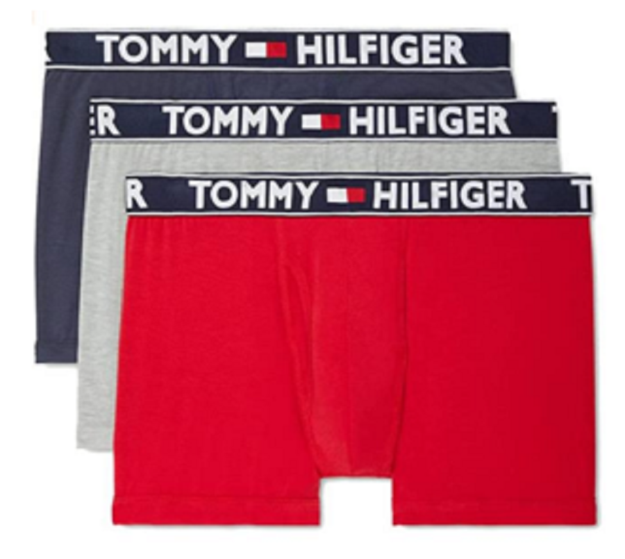 Tommy Hilfiger Mens 3-Pack 100% Cotton Classics Boxer Brief Mahogany Small  