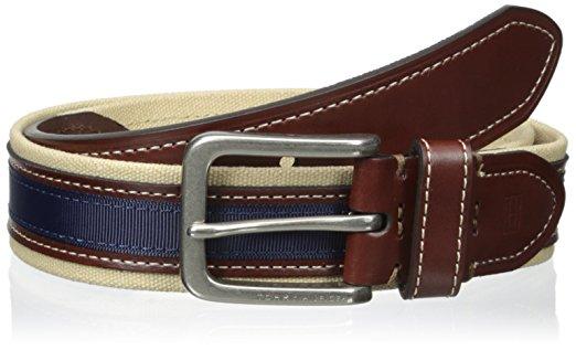 TOMMY HLIFIGER 1 3/8 IN. CANVAS AND RIBBON BELT 2018