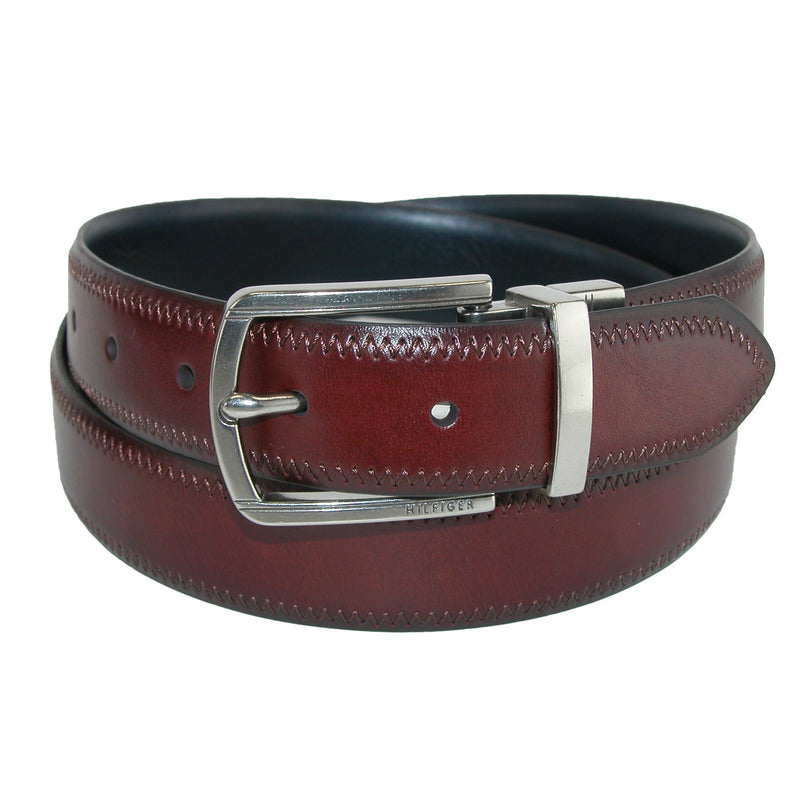 TOMMY HILFIGER FEATHER EDGE REVESIBLE BELT WITH STITCH