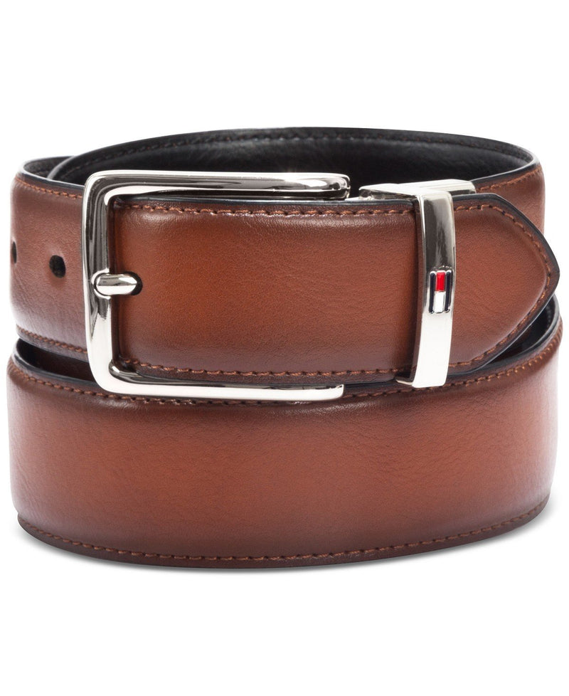 TOMMY HILFIGER FEATHER-EDGE REVERSIBLE LOGO BELT