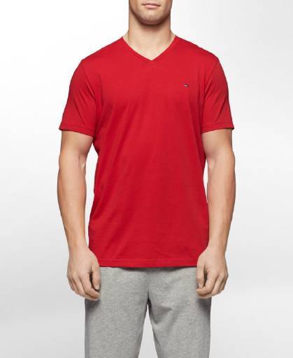 TOMMY HILFIGER MEN'S CORE FLAG V-NECK TEE 09T3140