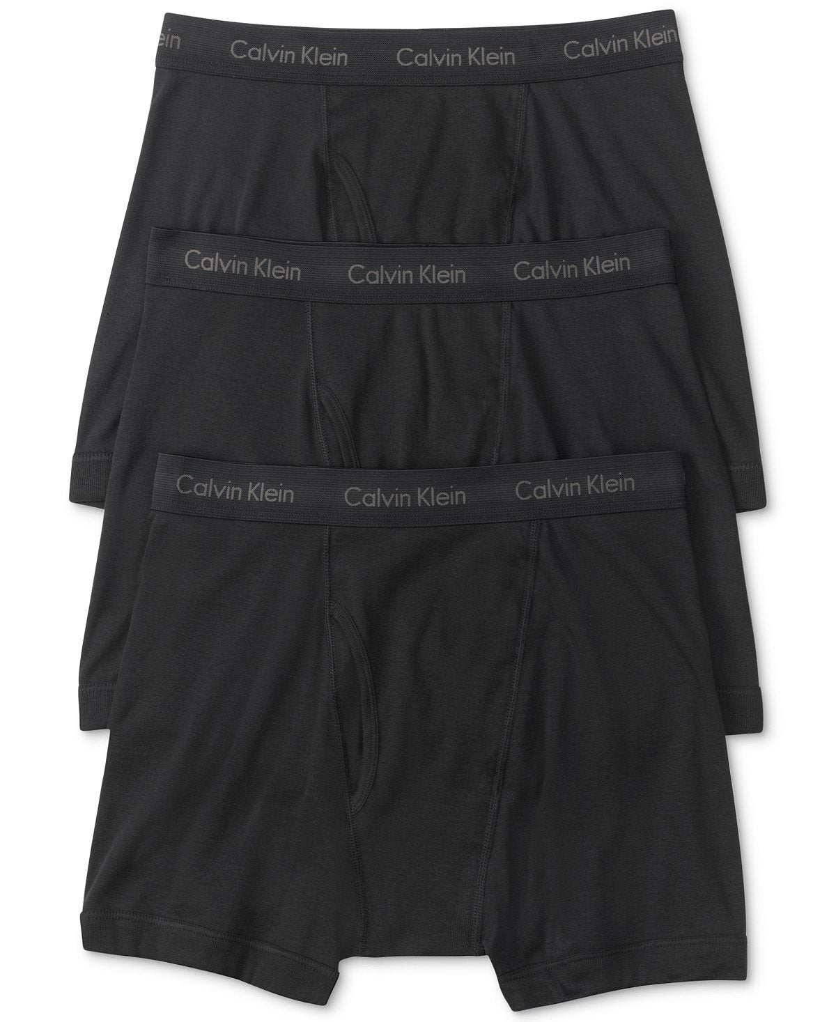 Calvin Klein Men's 100% Cotton Boxer Briefs, Black, White, Grey Heather, S  at  Men's Clothing store