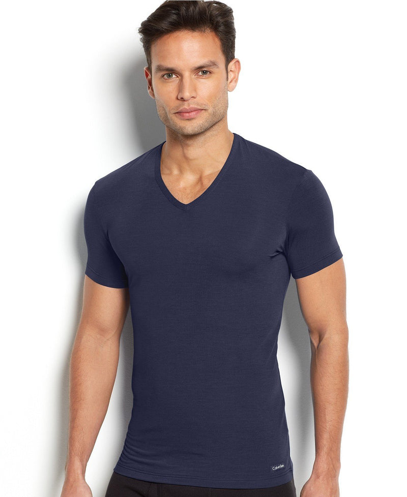 BODY MODAL -SLEEP/LOUNGE S/S V NECK TEE U5563 - BLUE SHADOW