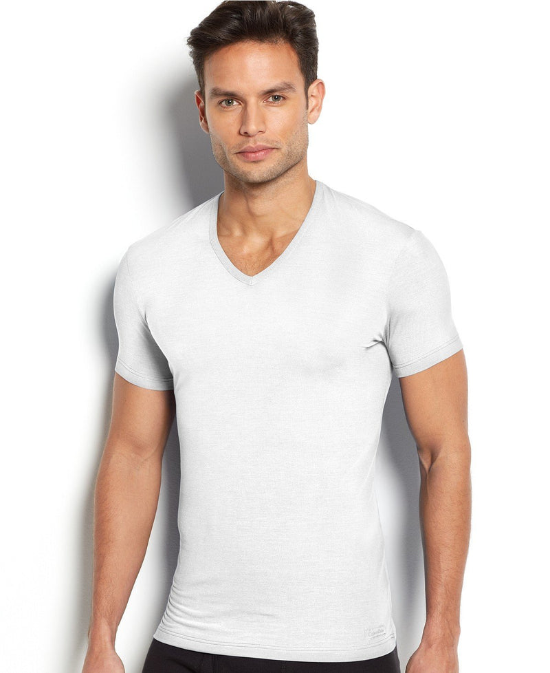 BODY MODAL -SLEEP/LOUNGE S/S V NECK TEE U5563 - WHITE 