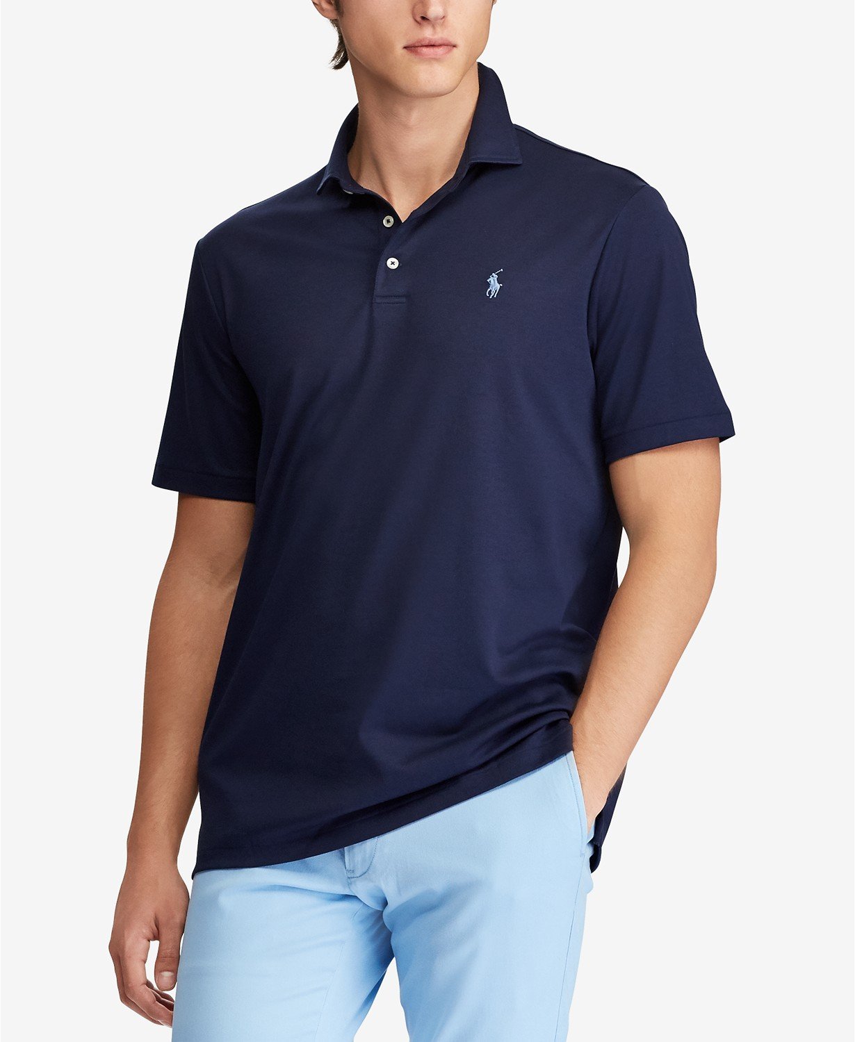 Polo Ralph Lauren Men'S Slim Fit Soft Touch Polo Shirt - Faded Royal  Heather - S for Men